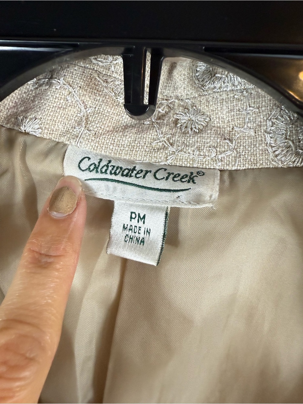 Boho Cottagecore Coldwater Creek Ivory LinenBlend Floral
Embroidered PM Jacket - Picture 6 of 14